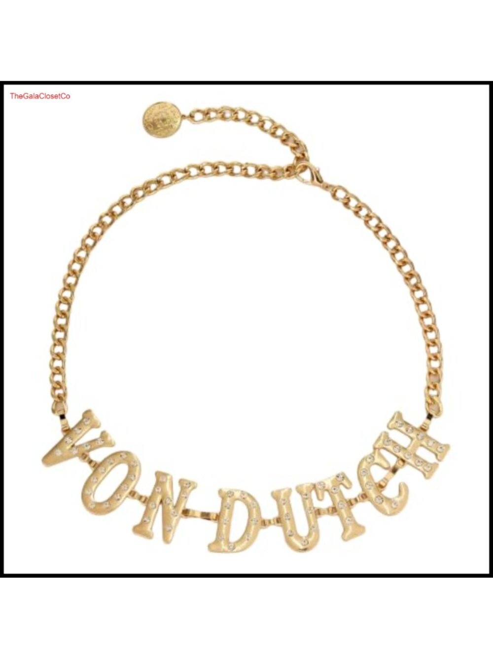 Rhinestone Logo Chain Belt Adjustable Metal Fashion Waist Belt